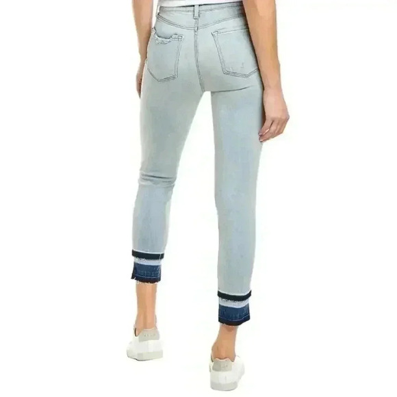 J BRAND Alana High Rise Ankle Crop Jeans Size 25 Remnant Tiered Frayed Hems - Picture 2 of 10